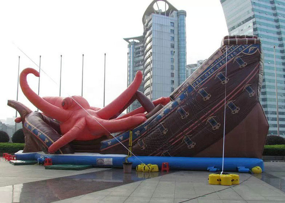 Ogromny nadmuchiwany park rozrywki w kształcie ośmiornicy Trwała plandekowa PCV AK-012