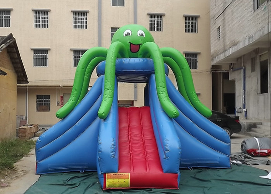 Green Octopus Giant Dmuchana zjeżdżalnia Popularne atrakcje Wzmocnione paski w stawie
