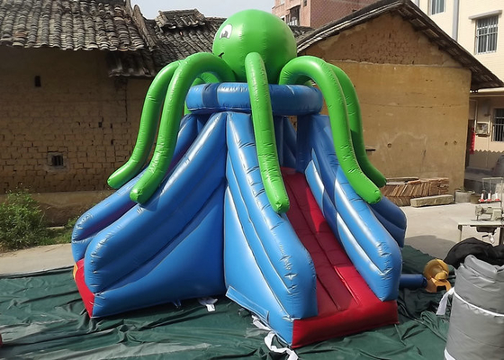 Green Octopus Giant Dmuchana zjeżdżalnia Popularne atrakcje Wzmocnione paski w stawie